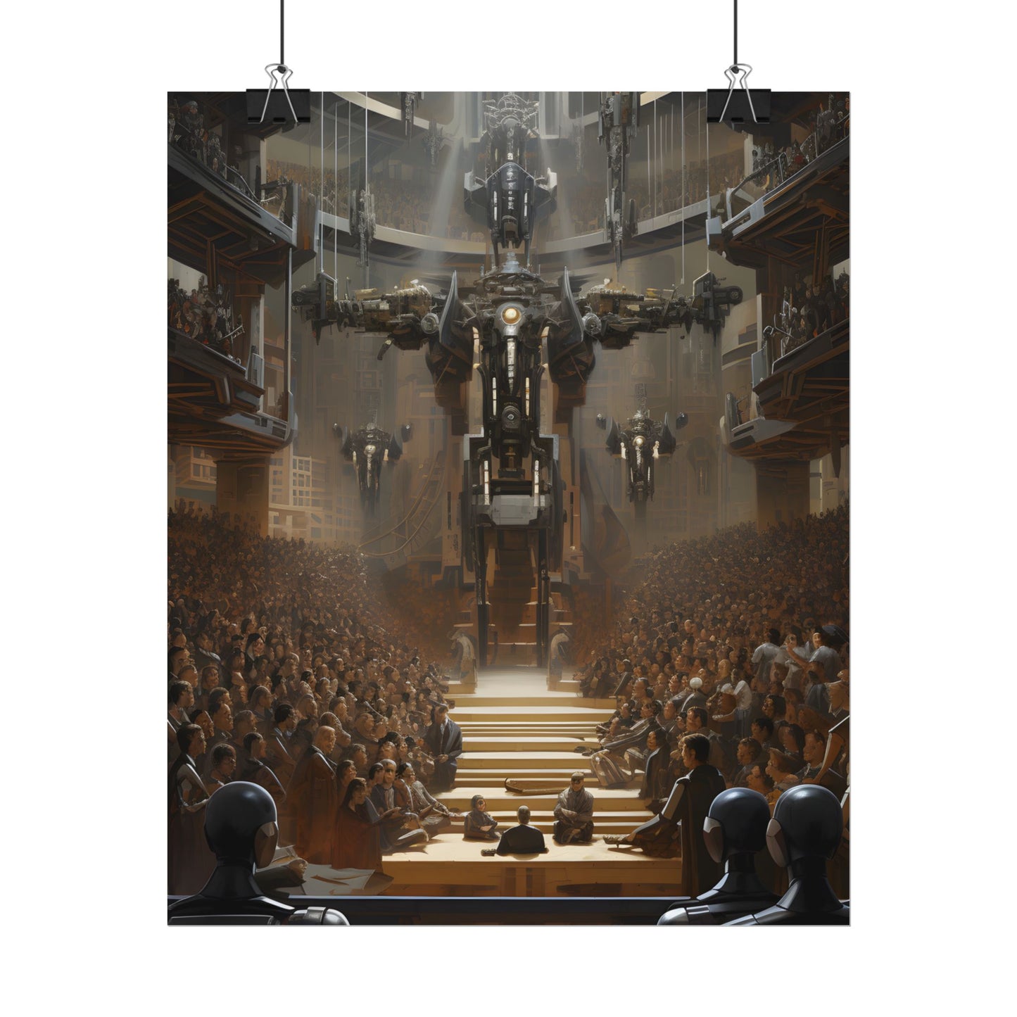Robot Symphony: Elevated View of Robot Orchestra - Poster