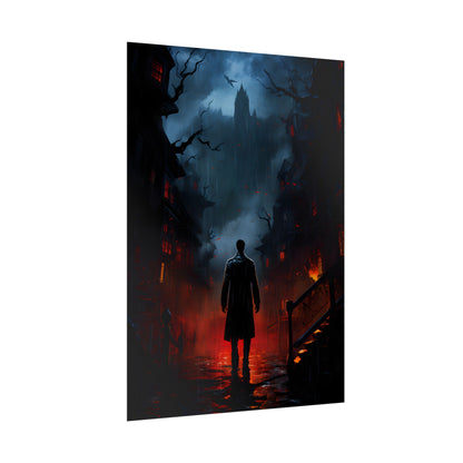 Urban Fantasy Noir: Nighttime Detective Artwork - Poster