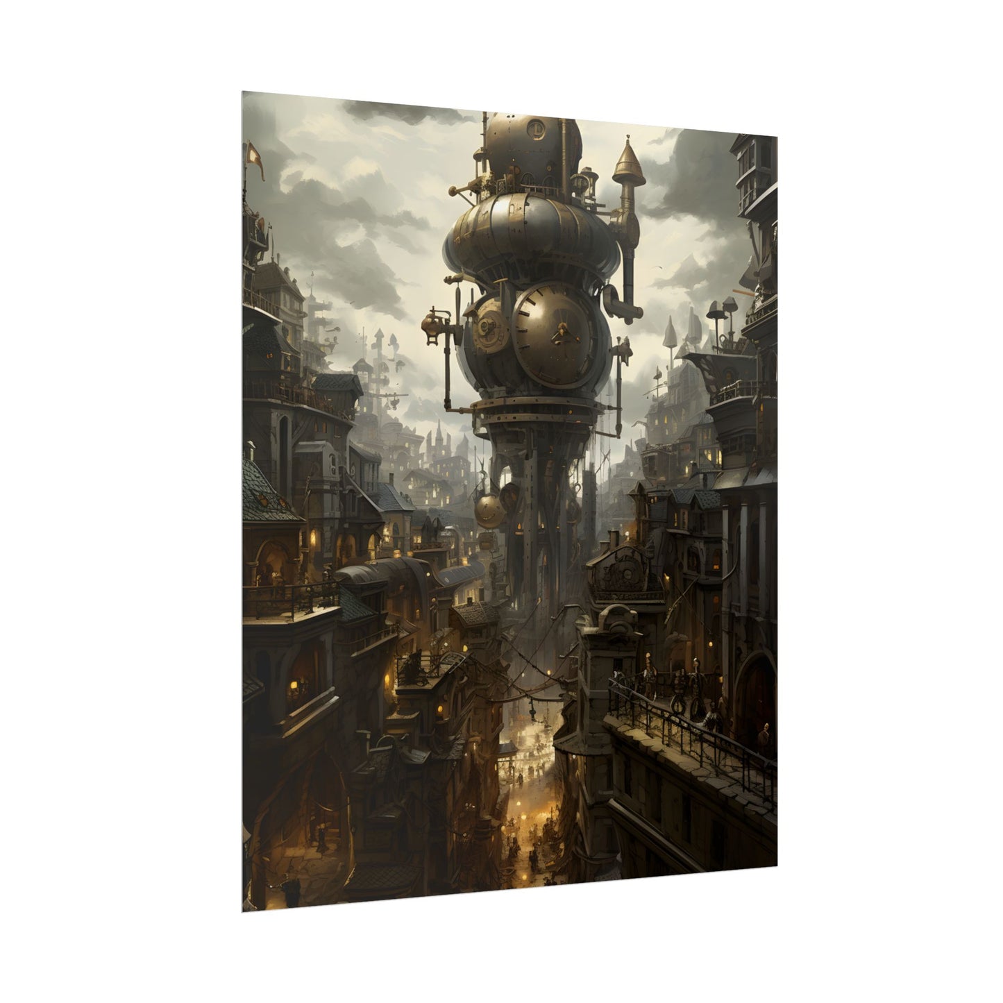 Vibrant Steampunk City: A World of Wonder - Poster