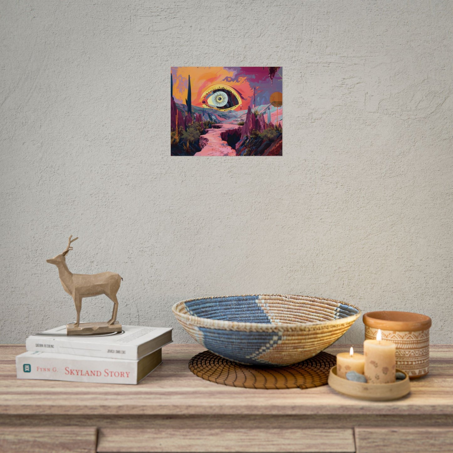 Surreal Eye: Vibrant Landscape Digital Art - Poster