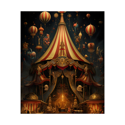 Whimsical Clockwork Circus: Fantastical Art with Vibrant Details - Poster