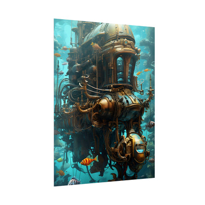 Steampunk Oceanic Adventure: A Crew's Journey Through Time - Poster