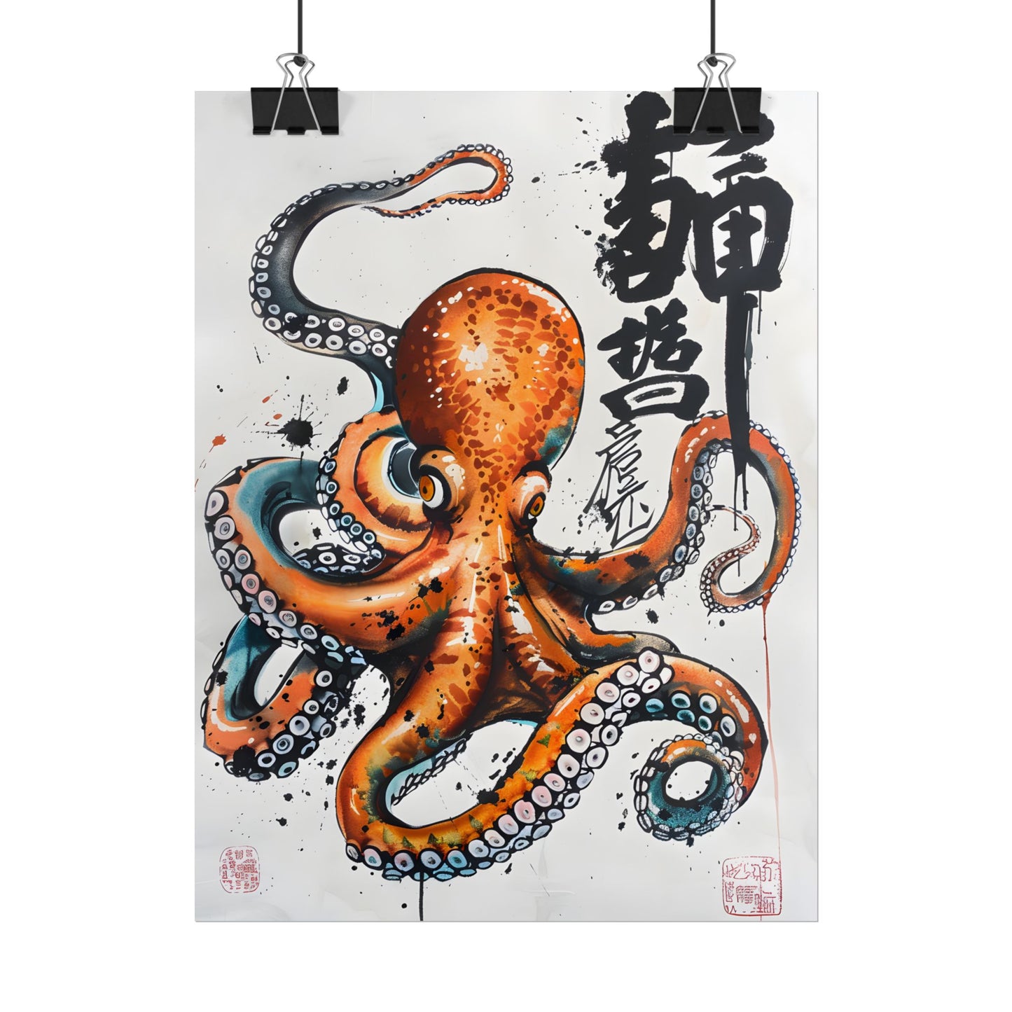 Japanese Ukiyo-e Octopus: Traditional Artwork Print - Poster