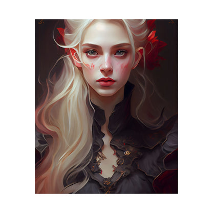 Beautiful Blonde Portrait: A Stunning Female in Black Top - Poster