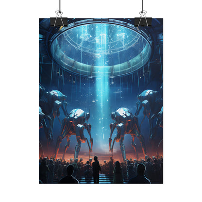 Vibrant Robot Symphony: A Harmonious Blend of Human and Robotic Musicians - Poster