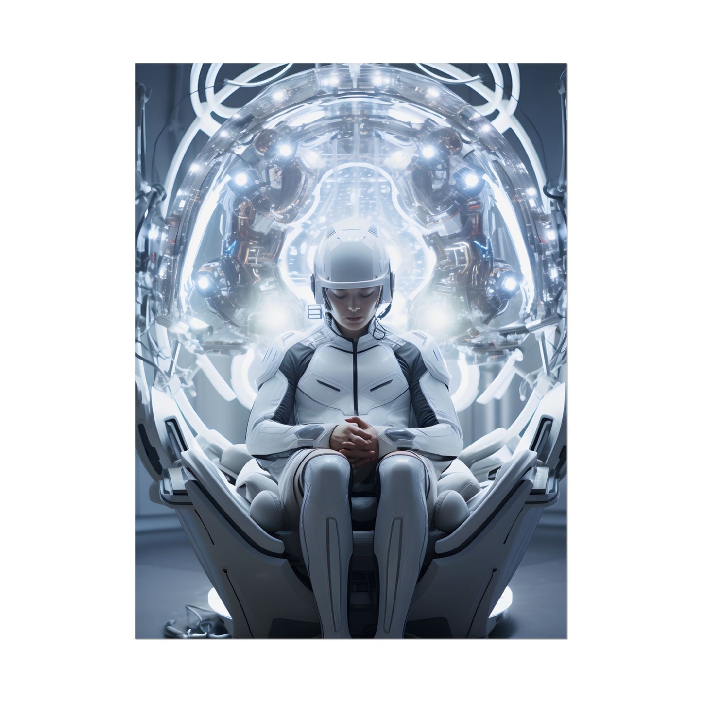 Elderly Man in a Complex Web: Medical Experiment Artwork - Poster