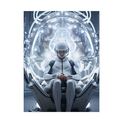 Elderly Man in a Complex Web: Medical Experiment Artwork - Poster