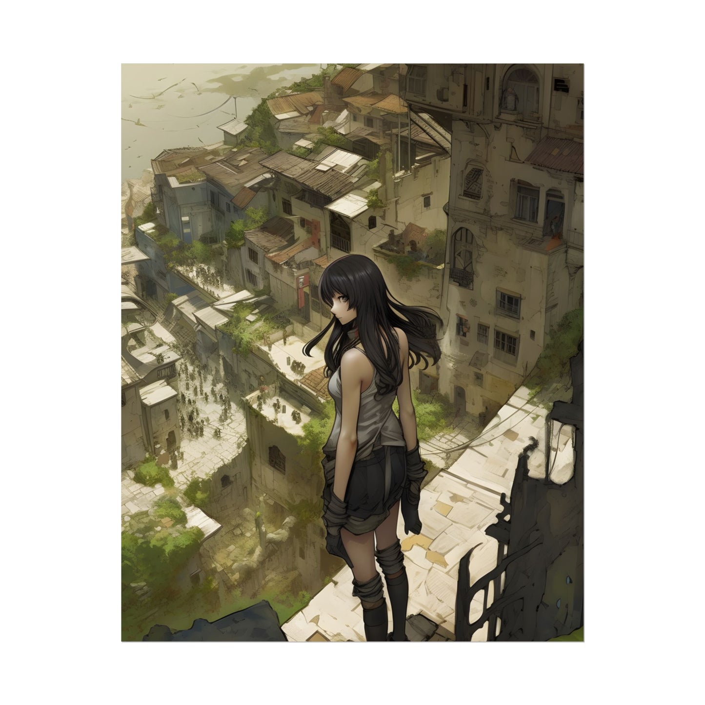 Dramatic Bird's Eye View: Mysterious Anime Encounter - Poster