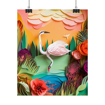 Peaceful Island Landscape: Paper Quilling Water Scene Art - Poster