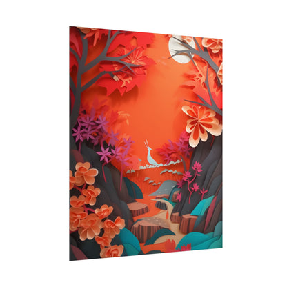 Vibrant European Landscape: Colorful Paper Quilling Art - Poster