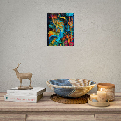 Indian Quilled Landscape: Colorful Paper Art - Poster