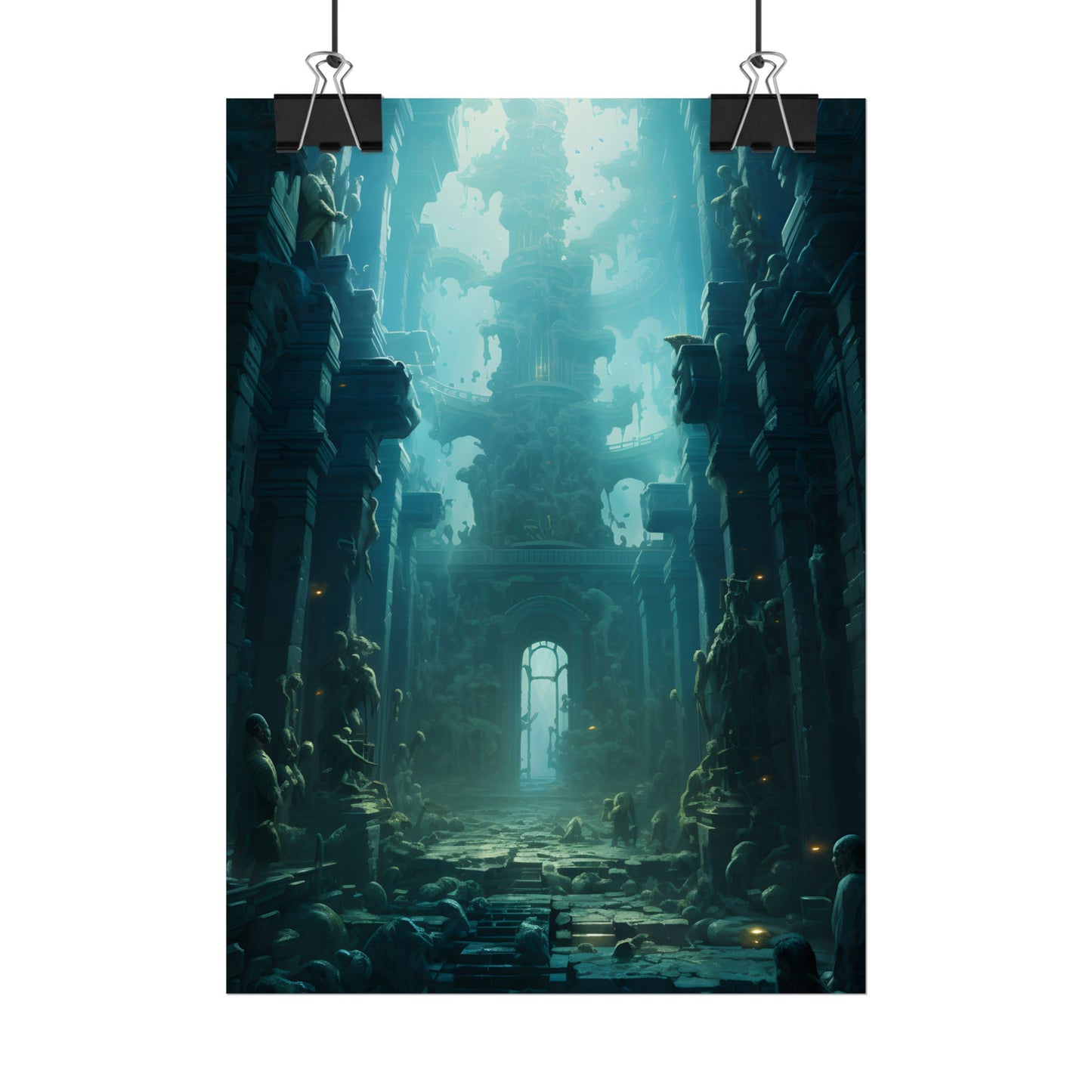 Lost Underwater Civilization: Ancient Ruins in Sunken Depths - Poster