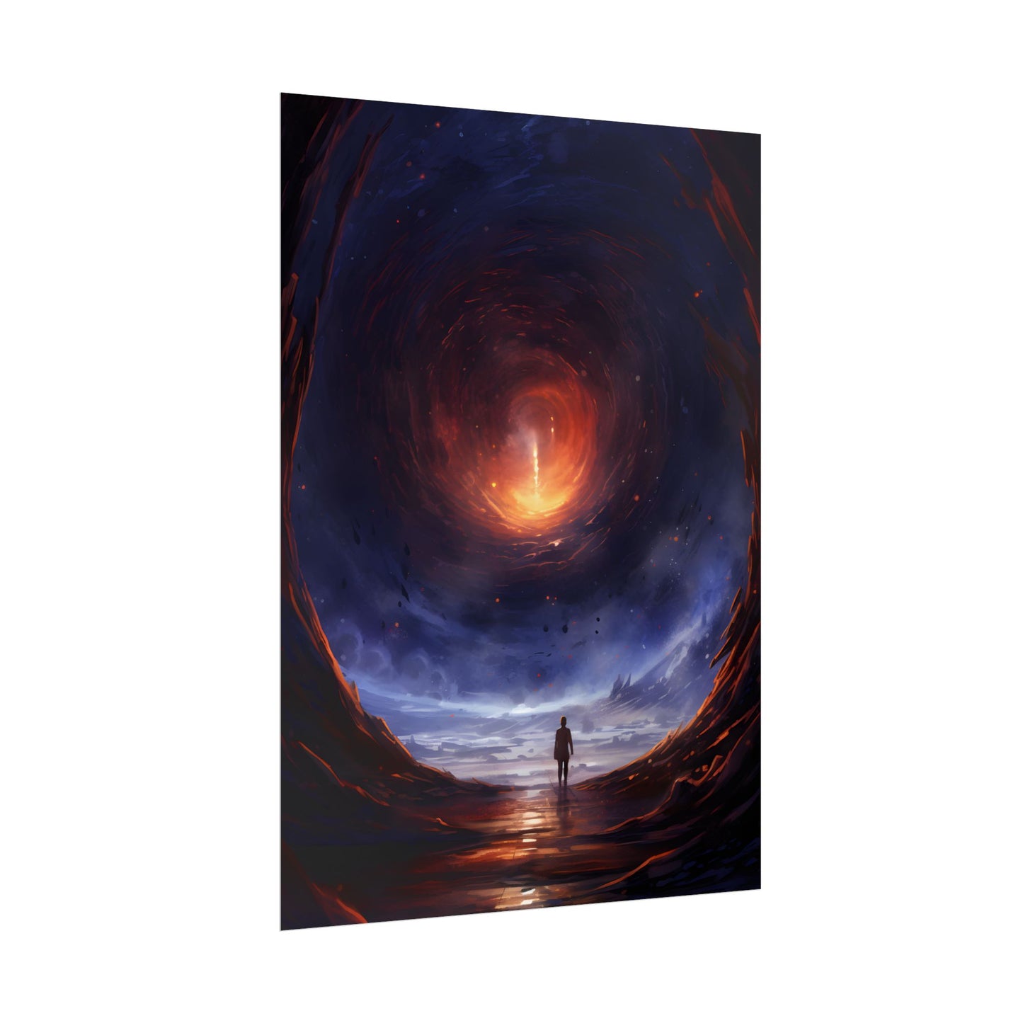 Mysterious Black Hole Cosmos: Space Art with Planetary Orbits - Poster