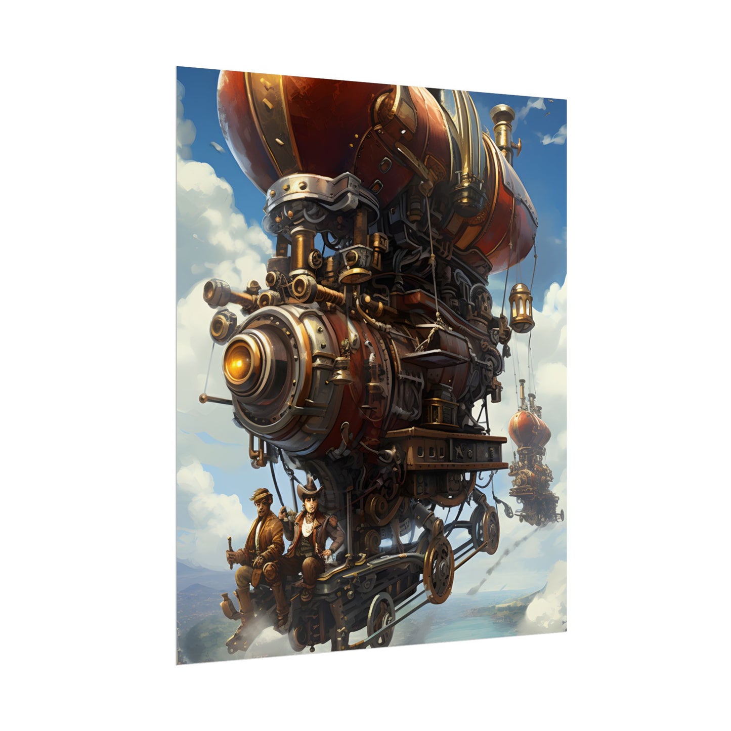 Steam Powered Sky-Liner Thrill Ride: Steampunk Race on Colum - Poster