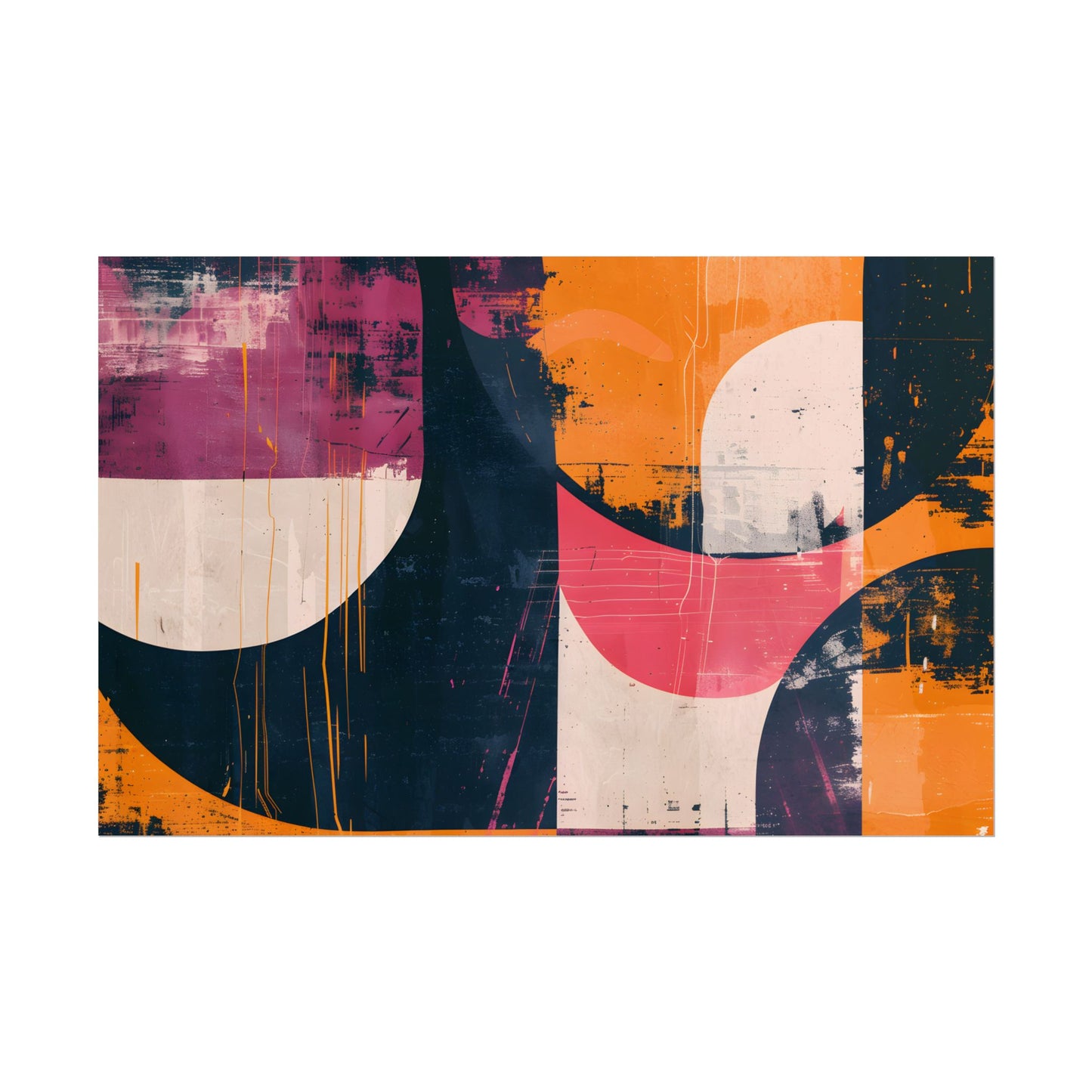 Vibrant Abstract Geometries: Colorful Artwork in Bold Shades - Poster