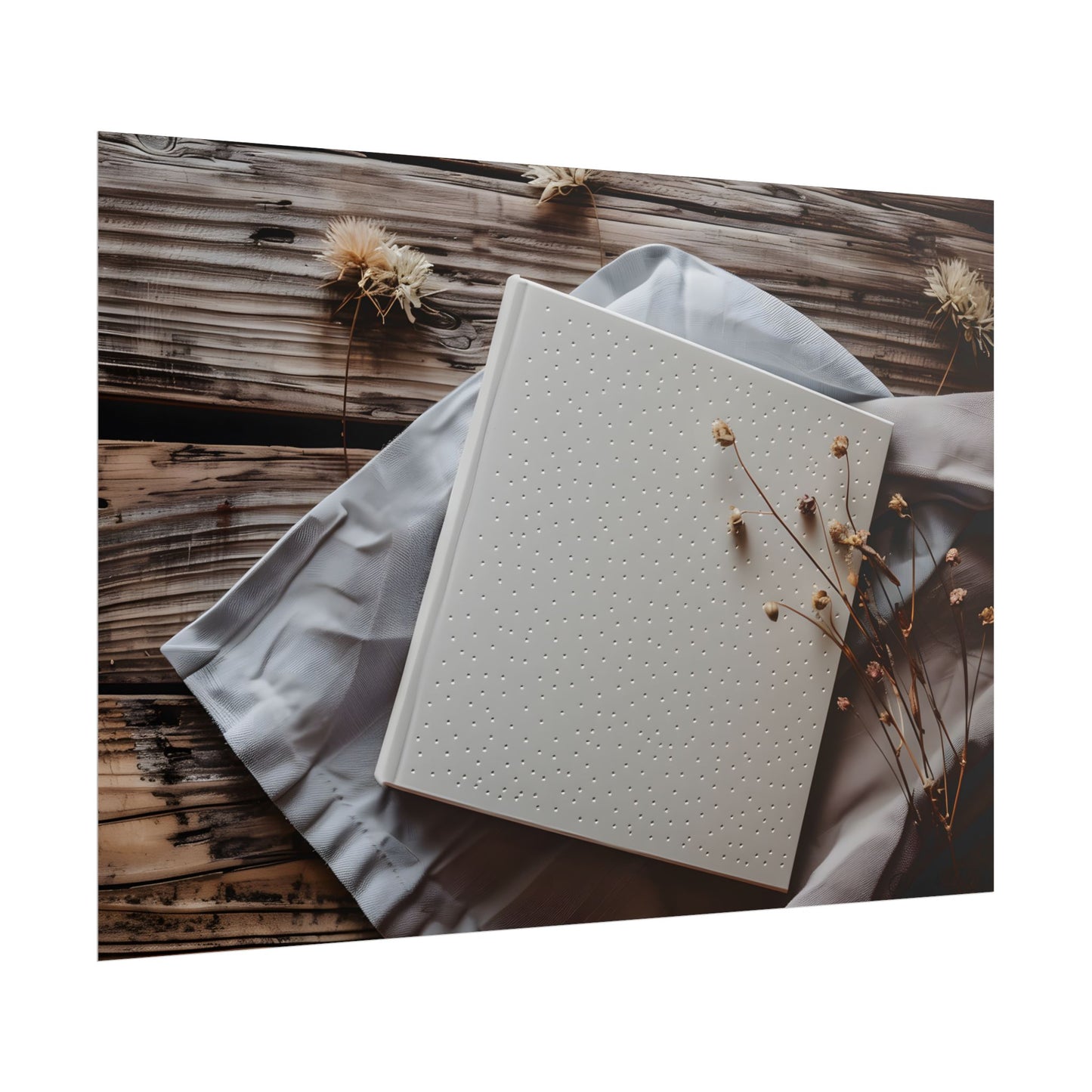 Minimalist Notebook with Embossed Dot Pattern - Poster