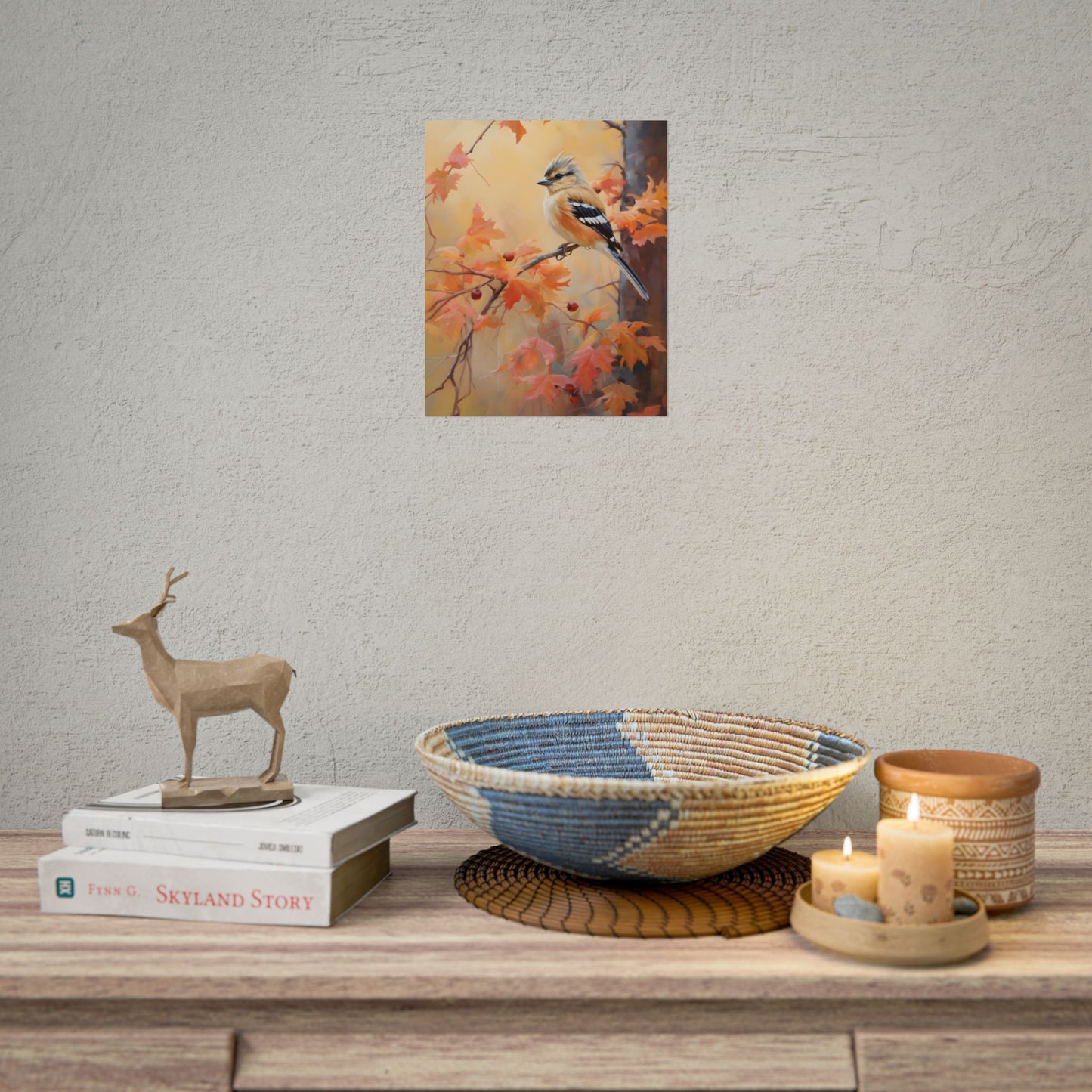 Vibrant Autumn Oak: Realistic Oil Painting - Poster