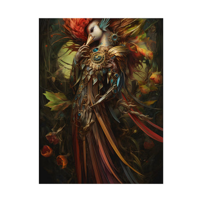 Grand Statue of a Majestic Bird in Serene Setting - Poster