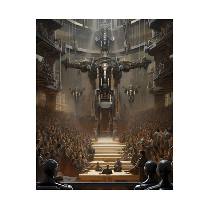 Robot Symphony: Elevated View of Robot Orchestra - Poster