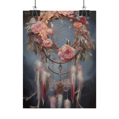 Ethereal Dreamcatcher Realm: Surreal Artwork with Colorful Feathers - Poster