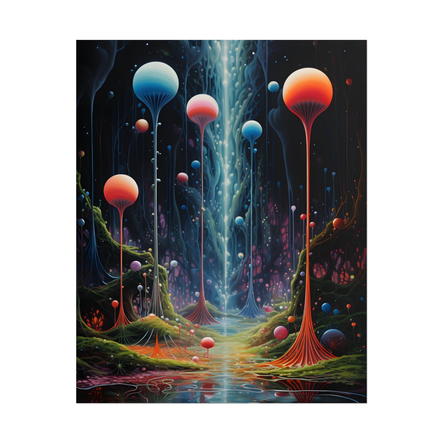 Celestial Dreams: Soft Blue Art Gallery - Poster