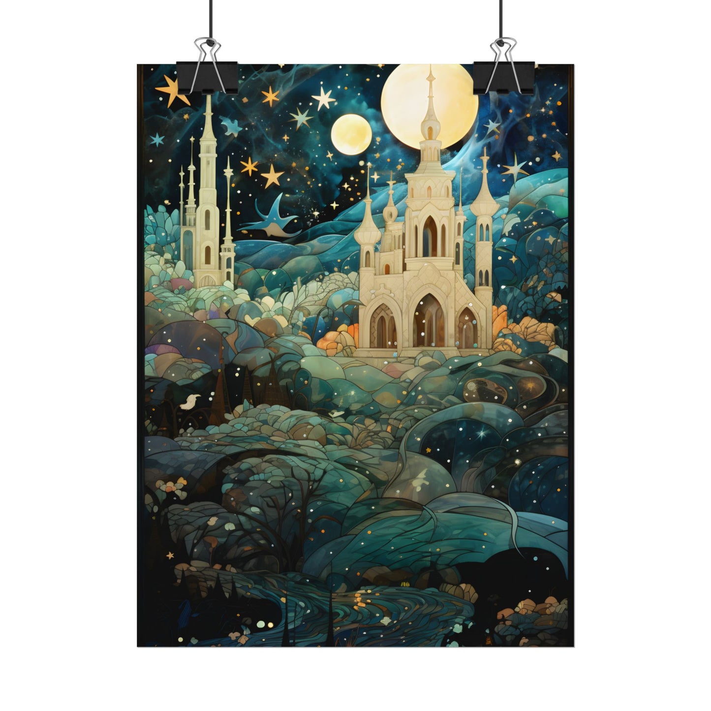 Medieval Stained Glass: Intricate Church Windows Art - Poster