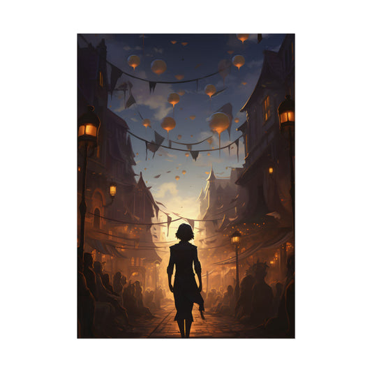 Simple Portrait: Person in White Shirt and Dark Pants - Poster