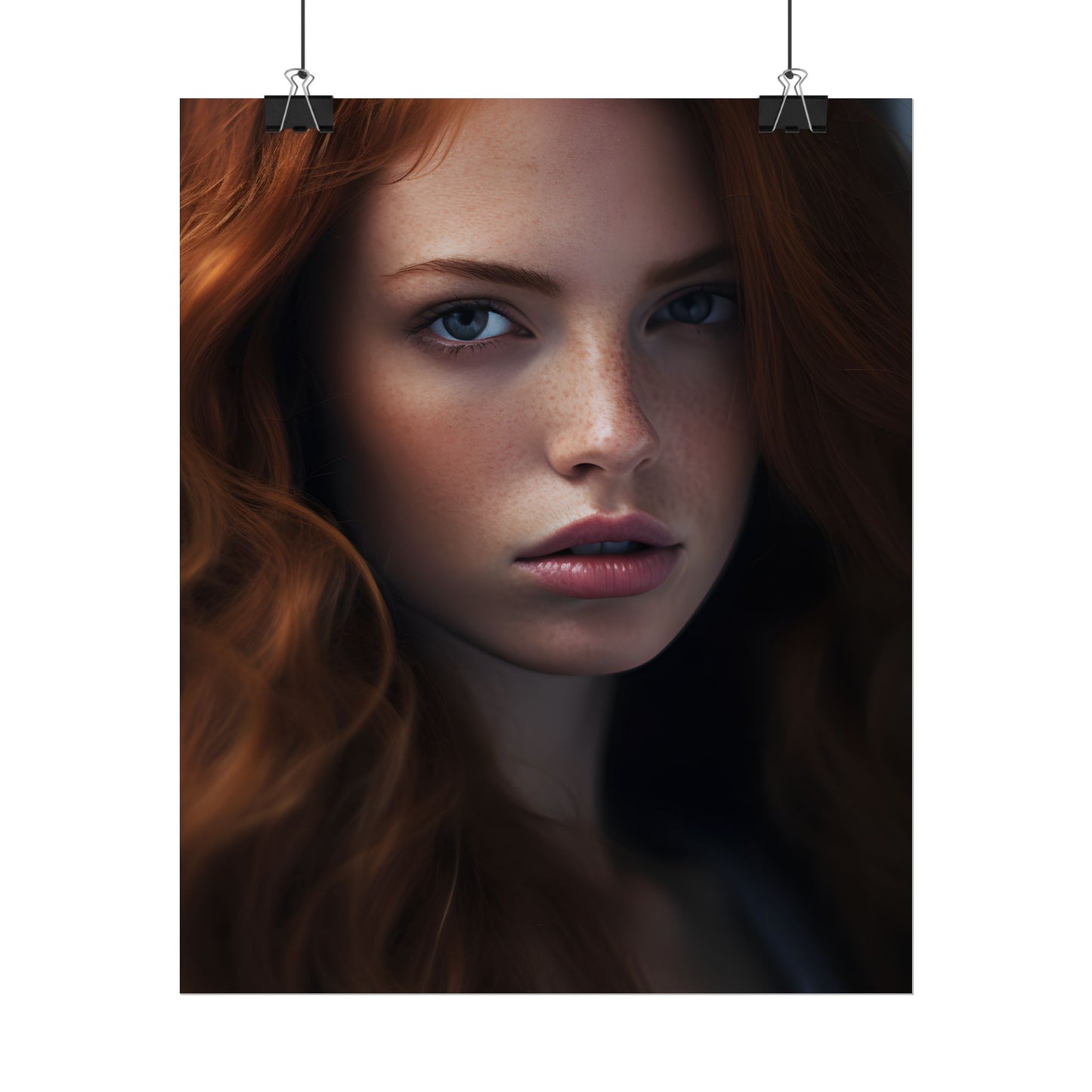 Redhead Model: Sophisticated Portrait Art - Poster
