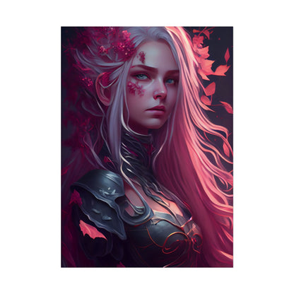 Astonishing Female Portrait with Pink Hair: Artistic Vision - Poster