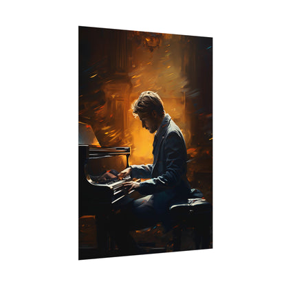 Mysterious Piano Portrait: A Dramatic Musical Masterpiece - Poster