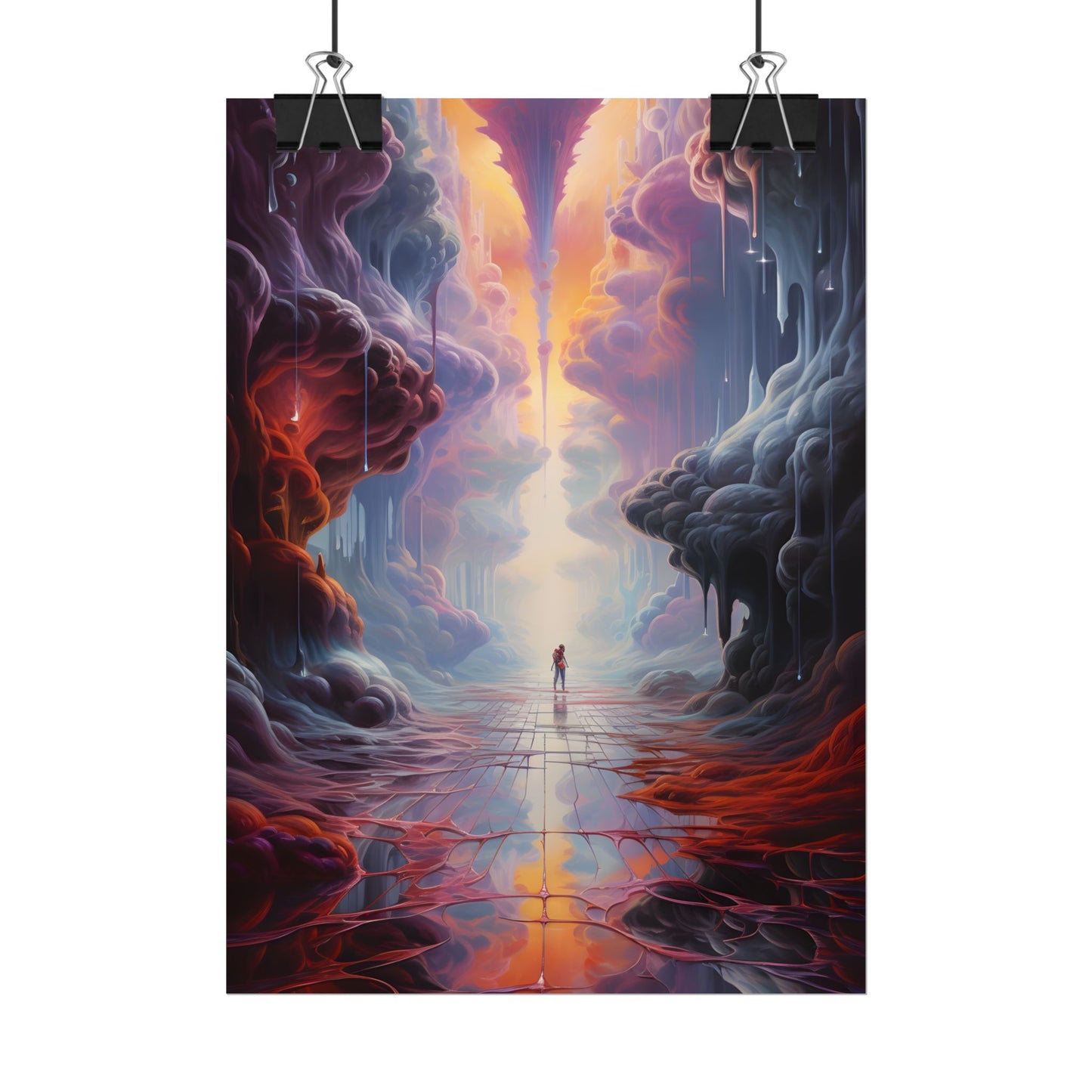 Celestial Dreams: Vibrant Fantastical Landscape Art - Poster