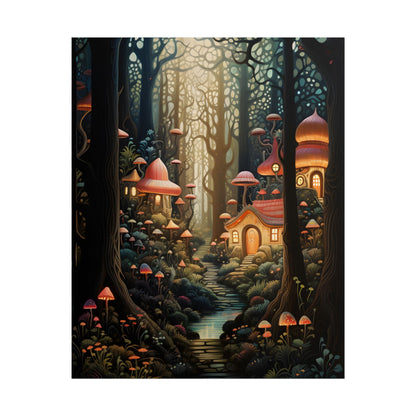 Whimsical Enchanted Forest: Illustrative Artwork - Poster