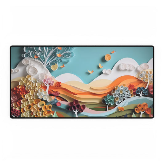 Serene Sunset Beach Scene: Peaceful Ocean View - Desk Mat