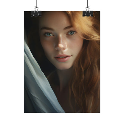 Close-Up Portrait: Bright Smile & Sharp Lips Artwork - Poster