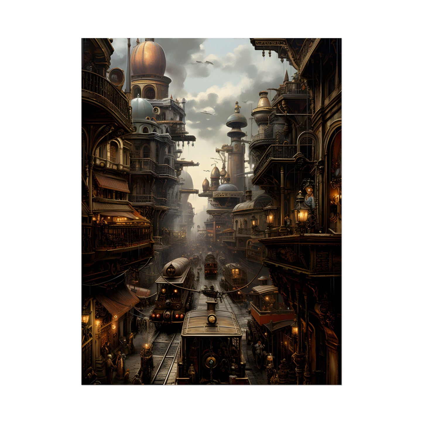 Steampunk Cityscape: Industrial Marvel Artwork - Poster