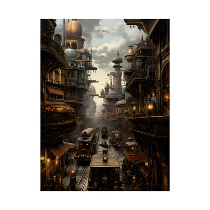 Steampunk Cityscape: Industrial Marvel Artwork - Poster