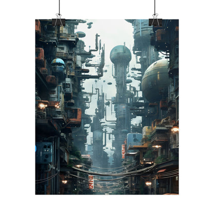 Post-Apocalyptic Ruin: Steampunk Cityscape Art - Poster