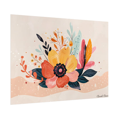 Blooming Growth: Vibrant Flower Artwork - Poster