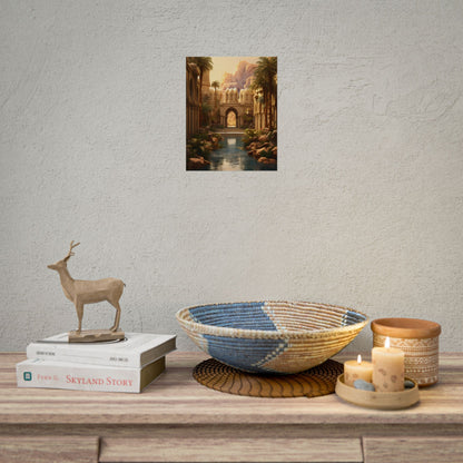 Desert Oasis Under Starry Night: Arabian Nights-Inspired Art - Poster