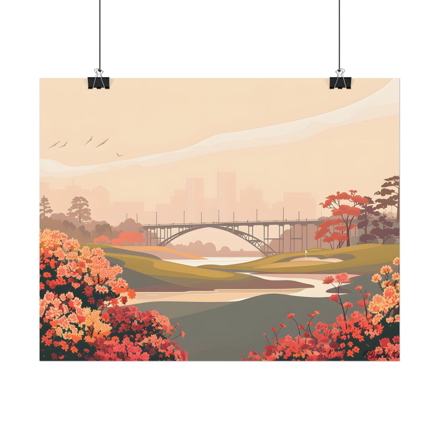 Retro Golf at Augusta: Vintage Illustration - Poster