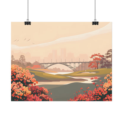 Retro Golf at Augusta: Vintage Illustration - Poster