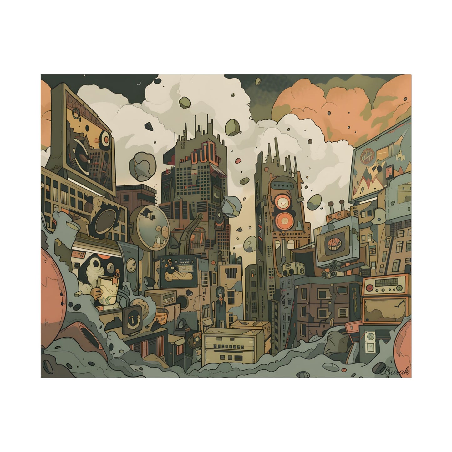 Comic Book Style Iconic Mask: Bold Lines and Dramatic Details - Poster