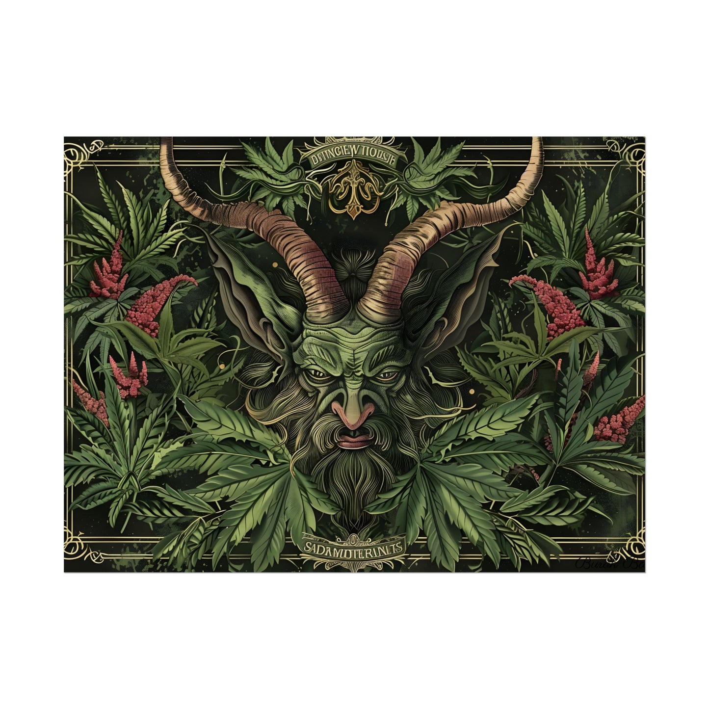 Victorian Devil: Dark Ominous Illustration - Poster