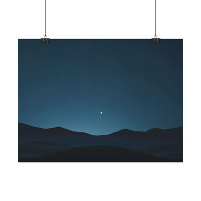 Minimalist Night Sky: Abstract Starry Art - Poster
