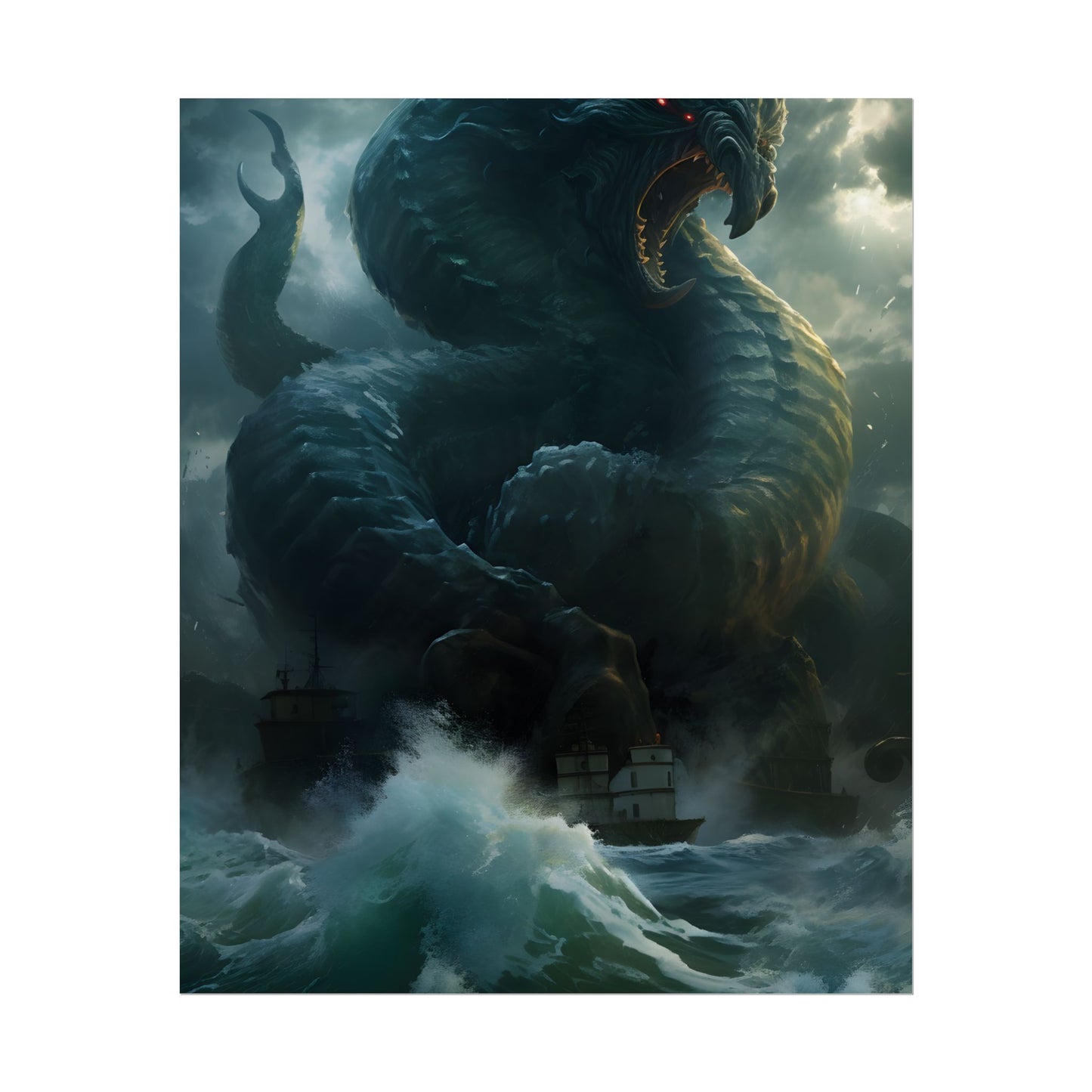 Mythic Sea Monster: Dark Ocean Artwork - Poster