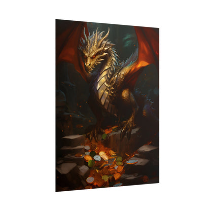 Ancient Fantasy Dragon Guard: Majestic Creature Art - Poster