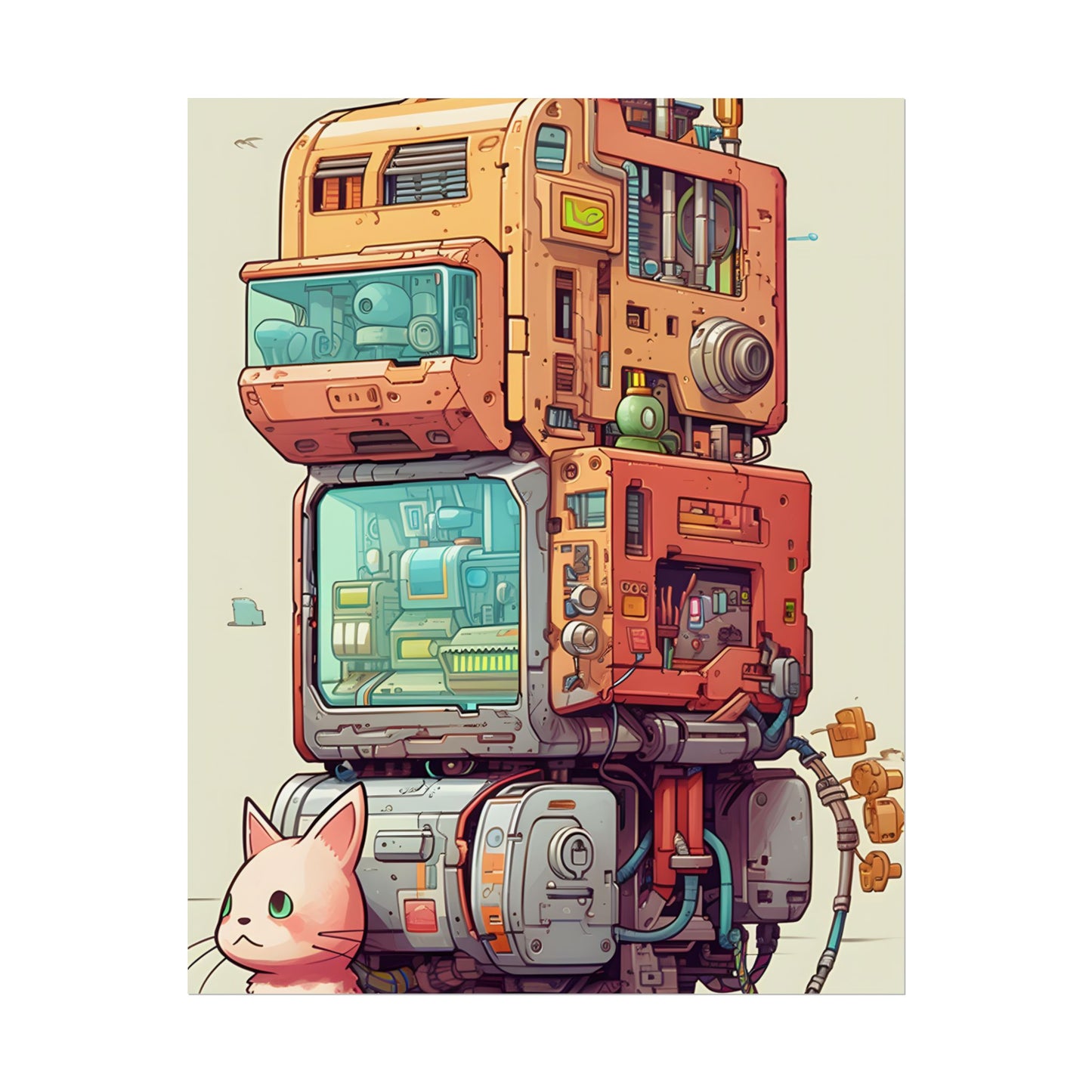 Pixel Perfect Cyber-Pet: Whimsical Gamified Art - Poster