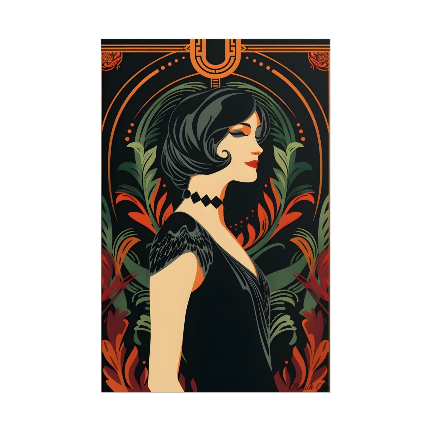 Elegant Vintage Poster: A Woman's Enchanting Presence - Poster