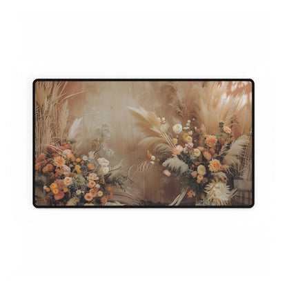 Whimsical Floral Pampas Find: Explore Calming Artwork - Desk Mat