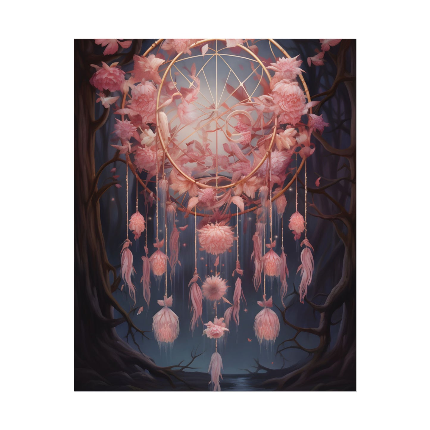 Ethereal Dreamcatcher Realm: Surreal Landscape Art - Poster
